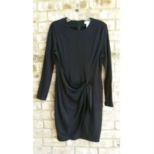 Vintage Apart Black Wool Dress 14 Long Sleeve